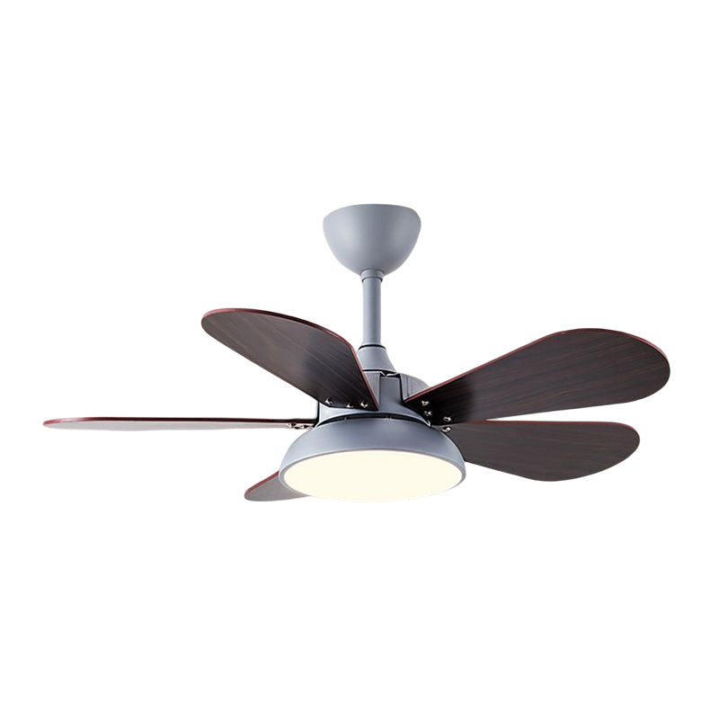 1-Light Ceiling Fan Lamp Modern Style Metal Ceiling Fan Lighting for Bedroom
