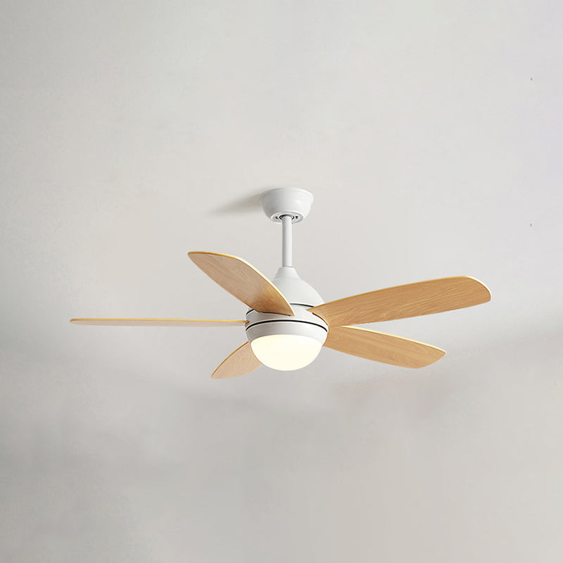 1-Light Ceiling Fan Lamp Modern Style Metal Ceiling Fan Lighting for Bedroom