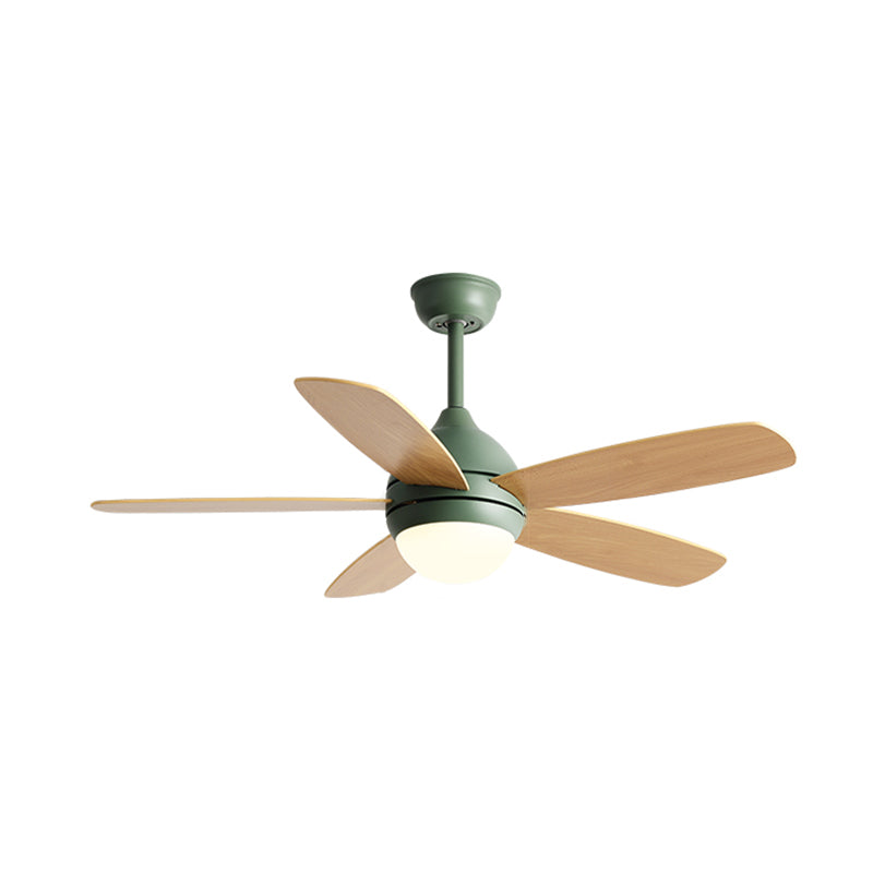 1-Light Ceiling Fan Lamp Modern Style Metal Ceiling Fan Lighting for Bedroom