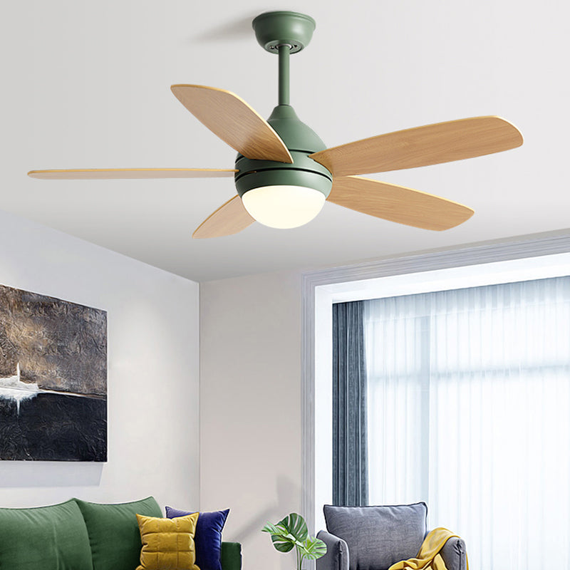 1-Light Ceiling Fan Lamp Modern Style Metal Ceiling Fan Lighting for Bedroom