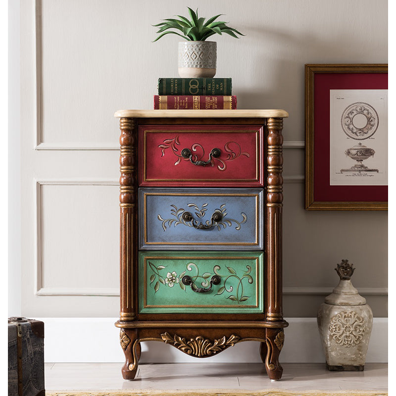 Traditional Style Lingerie Chest Vertical Storage Chest with 3 / 4 Drawers