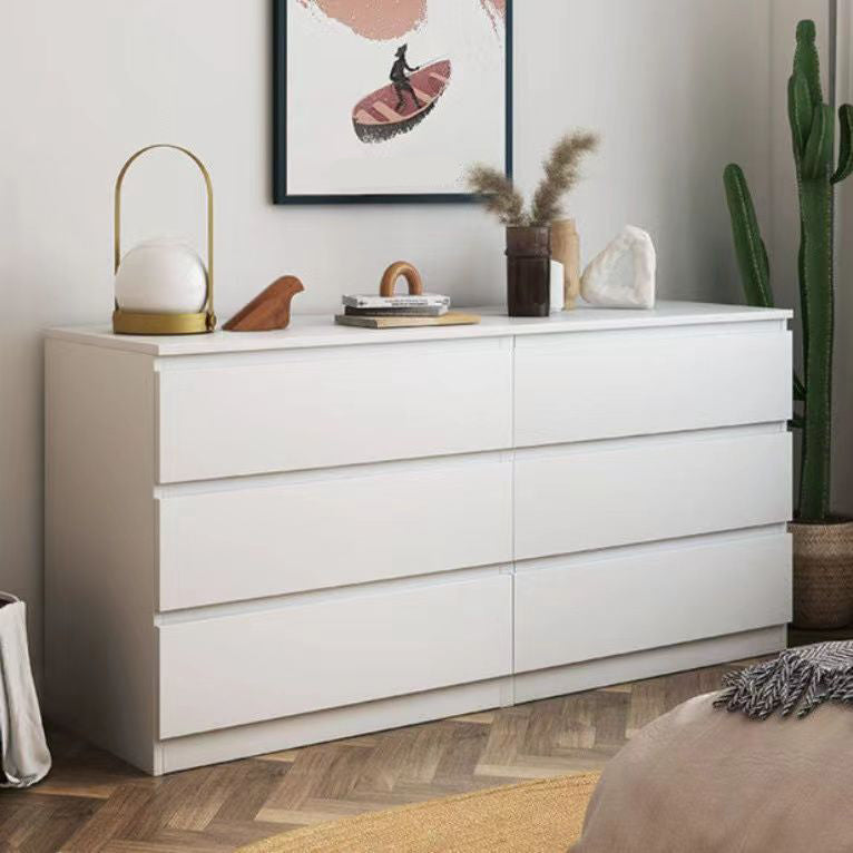 Bedroom Storage Chest Dresser Modern Style White Storage Chest with Drawers