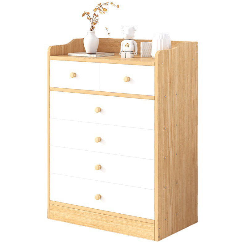 Modern Wooden Chest Bedroom Vertical Storage Chest with 4 / 5 / 6 Drawers