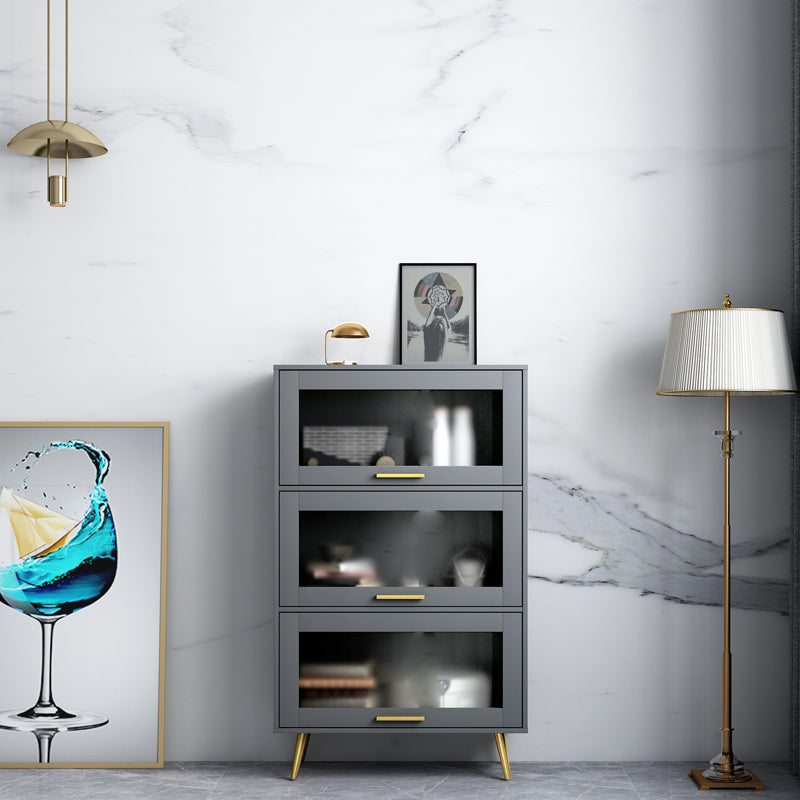 Modern Style Bookcase Closed Back Bookshelf with Door for Home Office