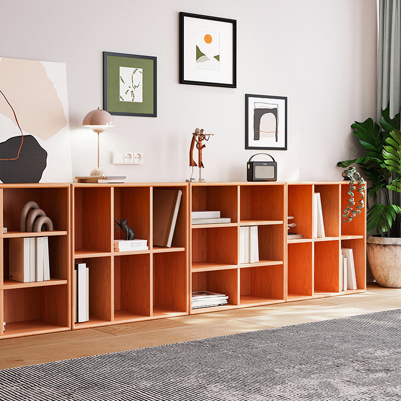 Modern Style Bookcase Solid Wood Closed Back Bookshelf for Home Office