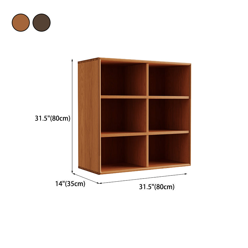 Modern Style Bookcase Solid Wood Closed Back Bookshelf for Home Office