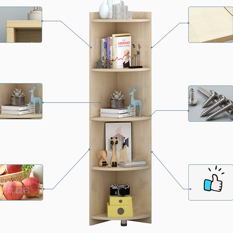 Closed Wooden Bookshelf Modern Minimalist Home Living Room Corner Bookcase