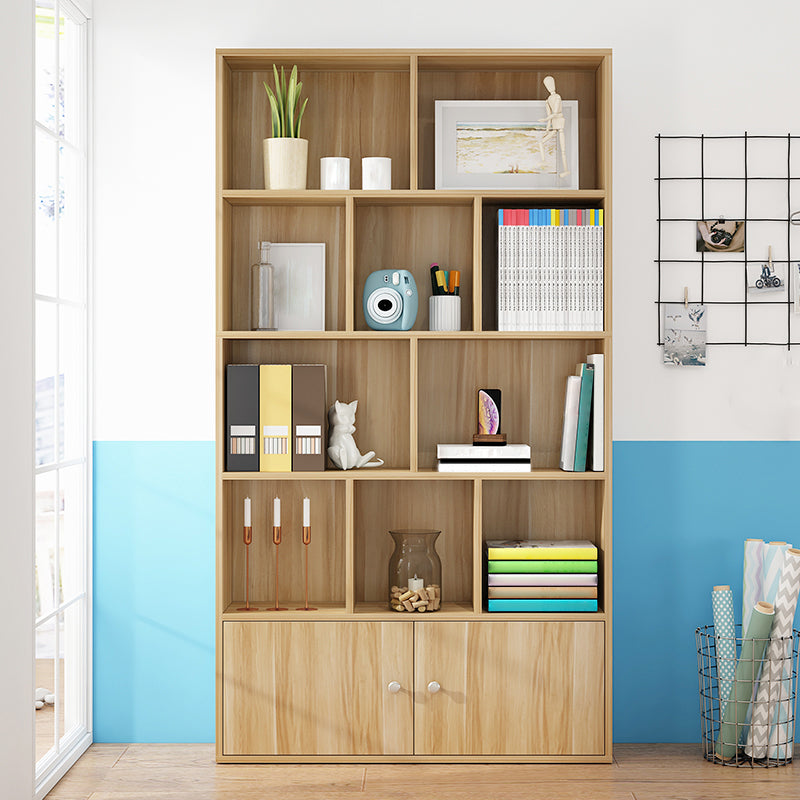 Closed Wooden Bookshelf Modern Home Living Room Standard Bookcase with Door