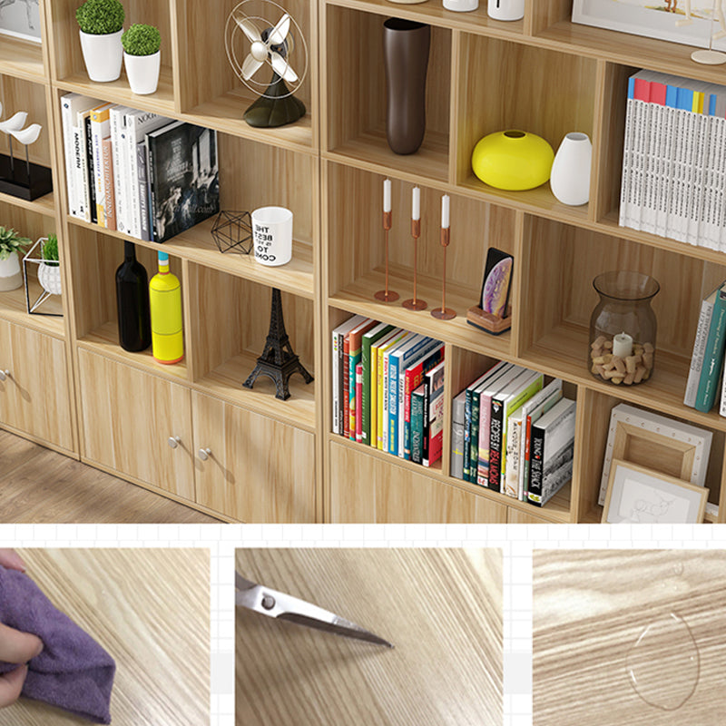 Closed Wooden Bookshelf Modern Home Living Room Standard Bookcase with Door