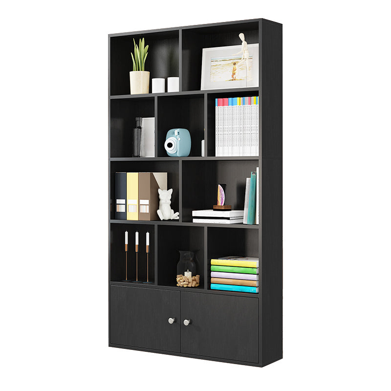 Closed Wooden Bookshelf Modern Home Living Room Standard Bookcase with Door