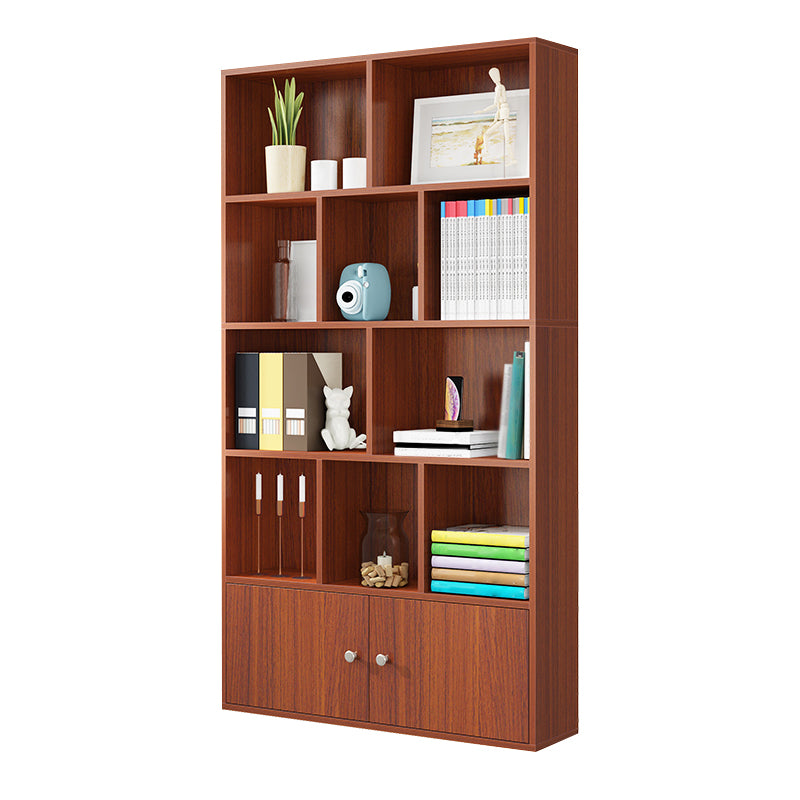 Closed Wooden Bookshelf Modern Home Living Room Standard Bookcase with Door
