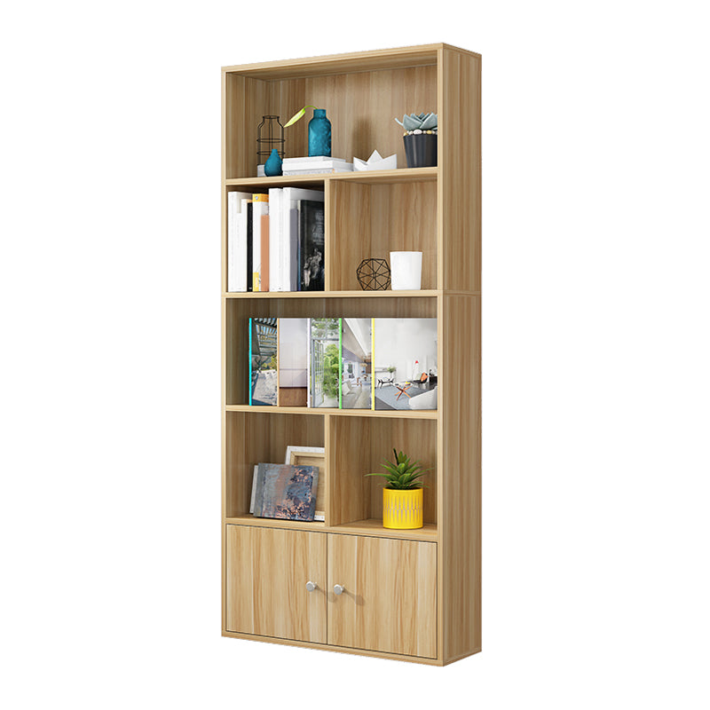 Closed Wooden Bookshelf Modern Home Living Room Standard Bookcase with Door