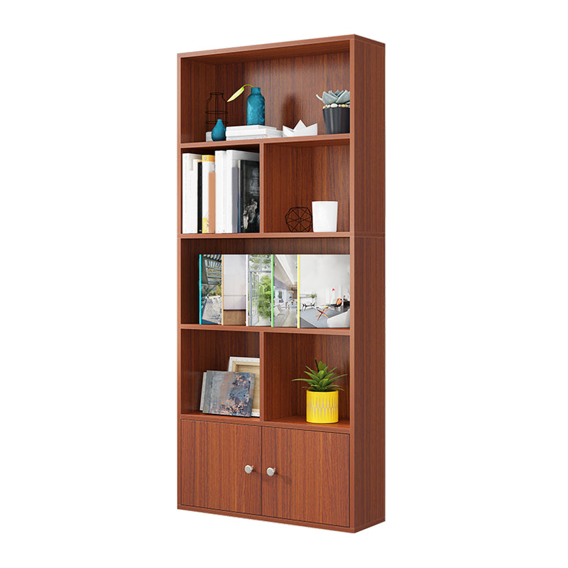 Closed Wooden Bookshelf Modern Home Living Room Standard Bookcase with Door
