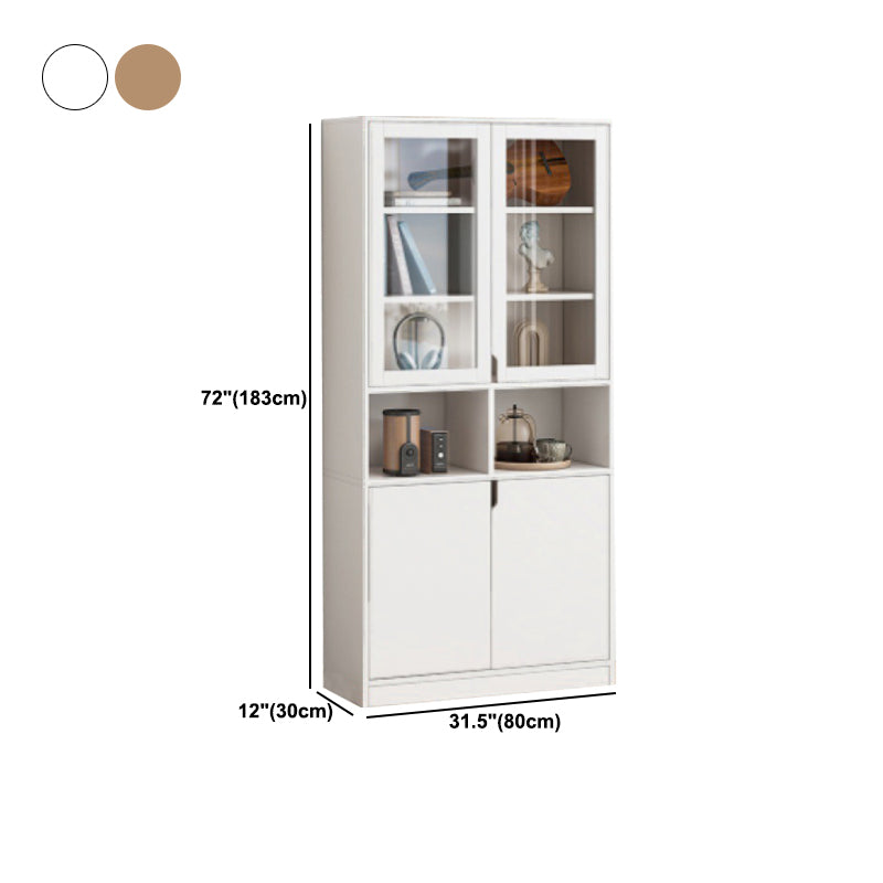 Scandinavian Closed Back Book Shelf 11.8'" W Wood Bookcase for Office