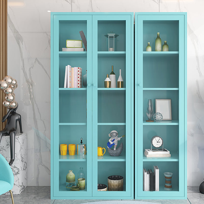 Contemporary Metal Bookshelf with Doors, Bookshelf for Any Room