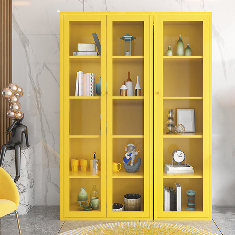 Contemporary Metal Bookshelf with Doors, Bookshelf for Any Room