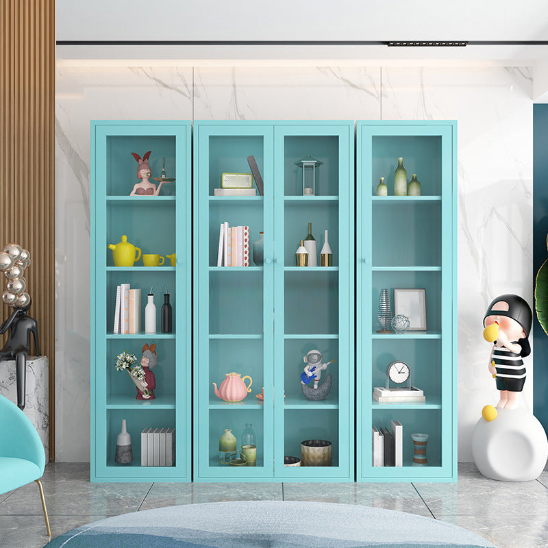 Contemporary Metal Bookshelf with Doors, Bookshelf for Any Room