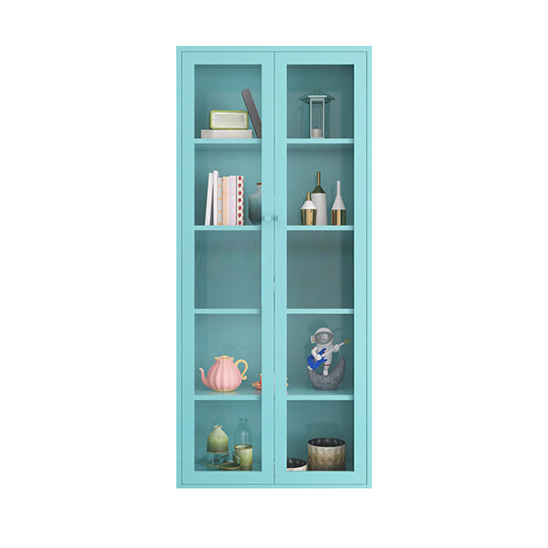 Contemporary Metal Bookshelf with Doors, Bookshelf for Any Room