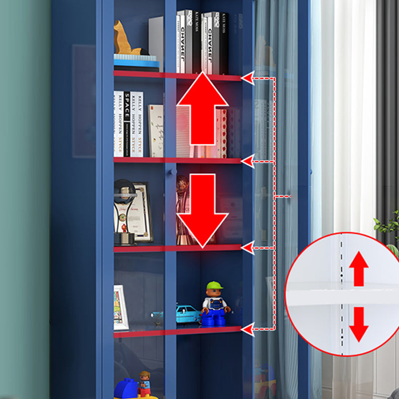 Contemporary Metal Bookshelf with Doors, Bookshelf for Any Room