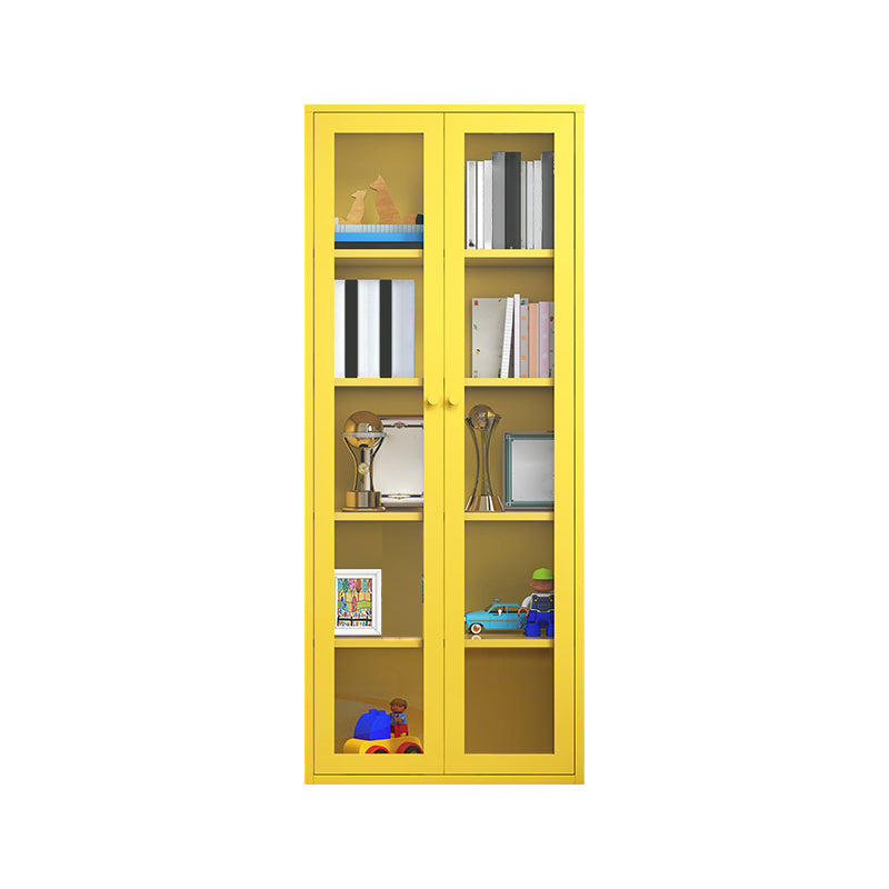 Contemporary Metal Bookshelf with Doors, Bookshelf for Any Room