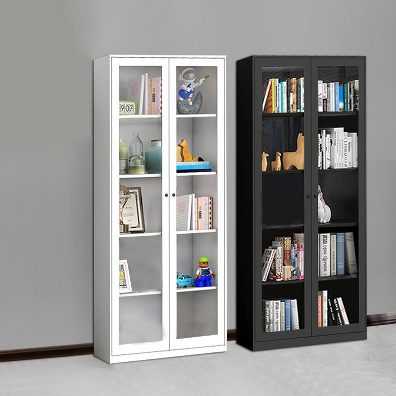Contemporary Metal Bookshelf with Doors, Bookshelf for Any Room