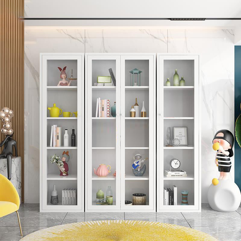 Contemporary Metal Bookshelf with Doors, Bookshelf for Any Room