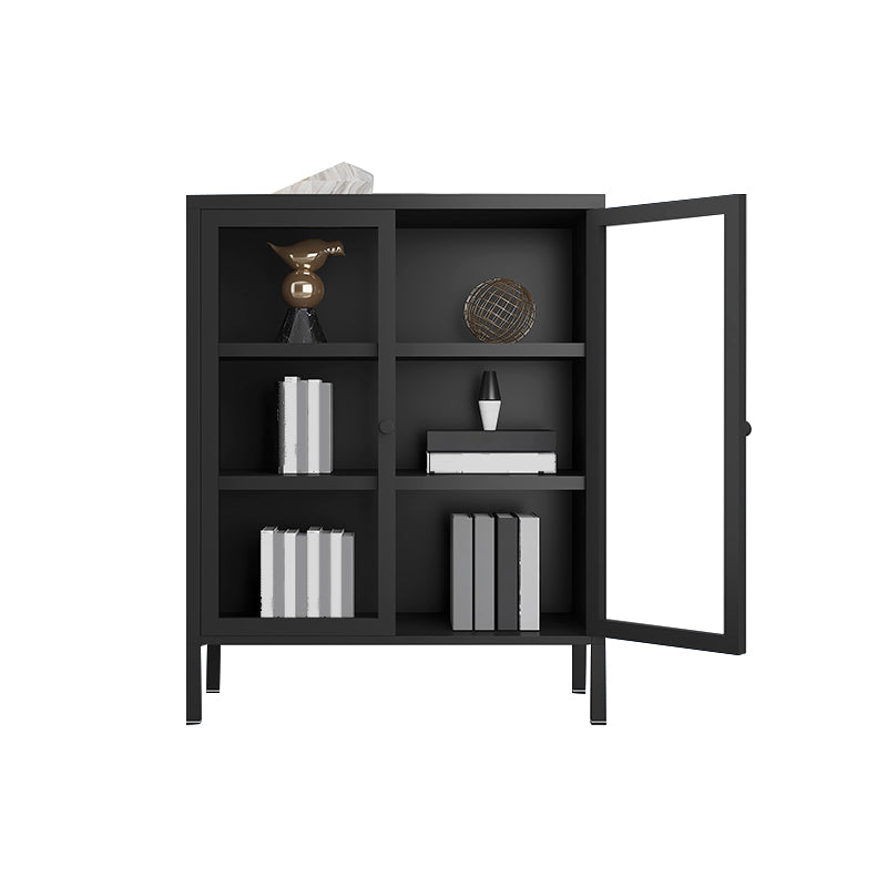 Contemporary Metal Bookshelf with Doors, Bookshelf for Any Room