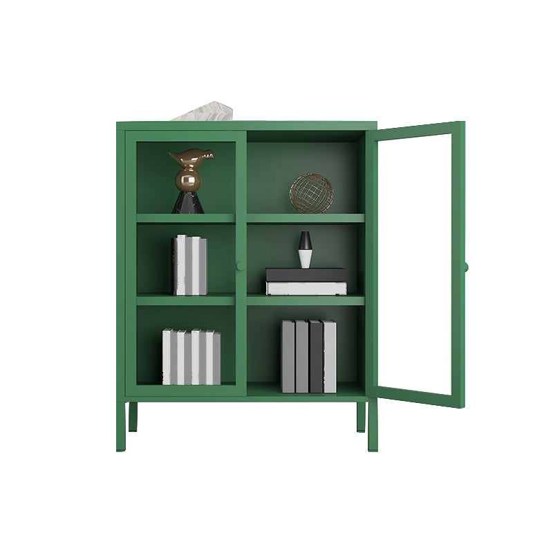 Contemporary Metal Bookshelf with Doors, Bookshelf for Any Room