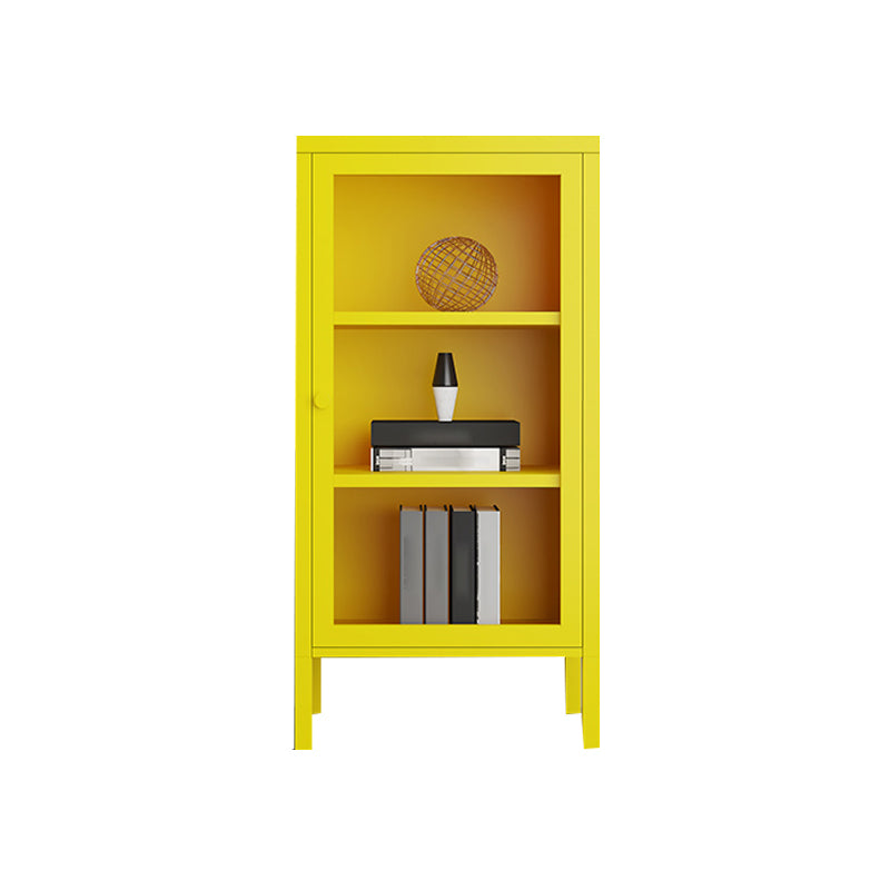 Contemporary Metal Bookshelf with Doors, Bookshelf for Any Room
