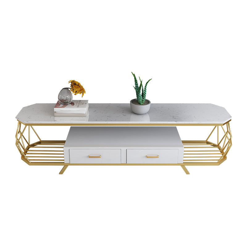 Home Open Shelving TV Stand Luxury Sintered Stone TV Cabinet