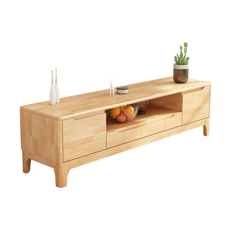 Solid Wood TV Console Traditional Home TV Cabinet with Splayed Wooden Legs