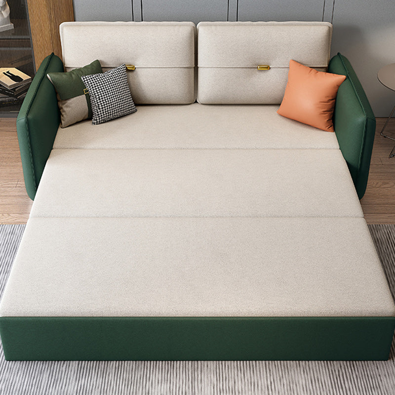 Contemporary Square Arm Faux Leather Stain Resistant Bed Sofa Couch