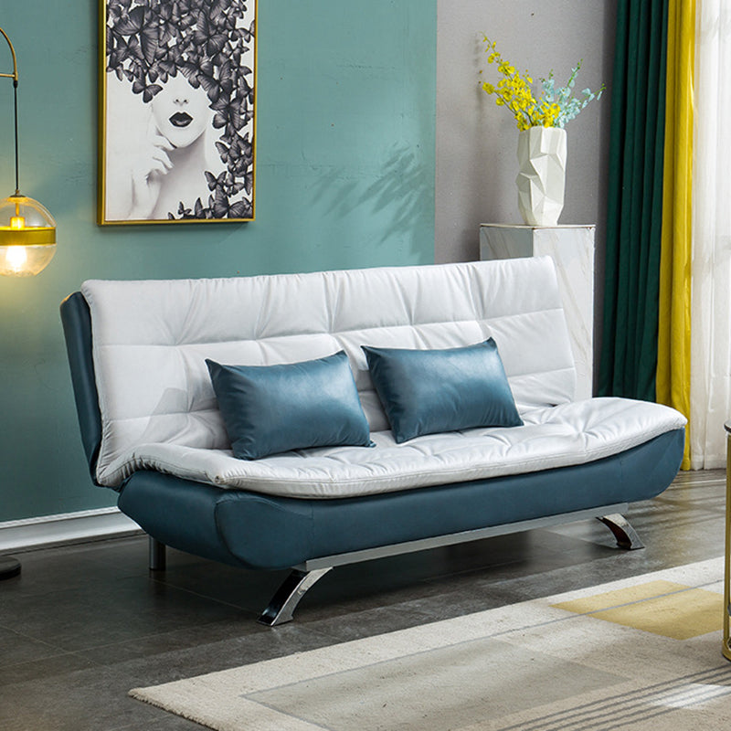 Faux Leather Sofa 35.43" H Armless Convertible Sofa for Living Room
