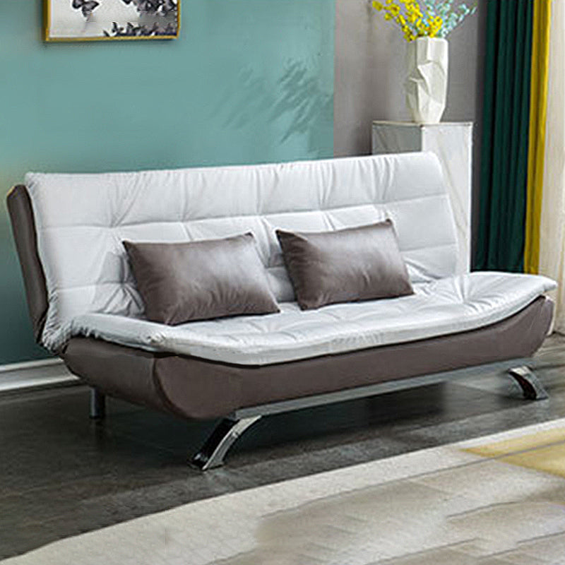 Faux Leather Sofa 35.43" H Armless Convertible Sofa for Living Room