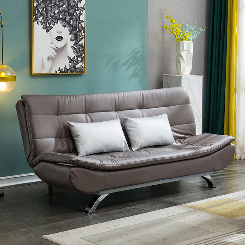 Faux Leather Sofa 35.43" H Armless Convertible Sofa for Living Room