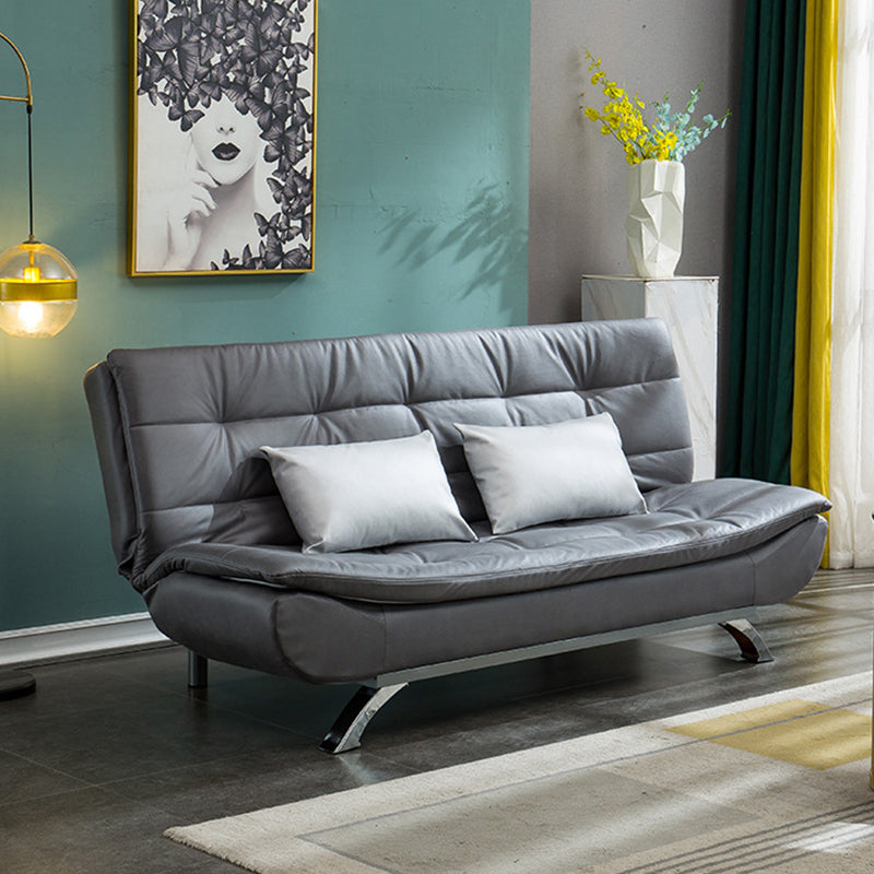 Faux Leather Sofa 35.43" H Armless Convertible Sofa for Living Room