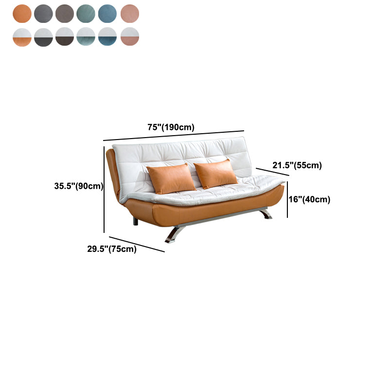 Faux Leather Sofa 35.43" H Armless Convertible Sofa for Living Room