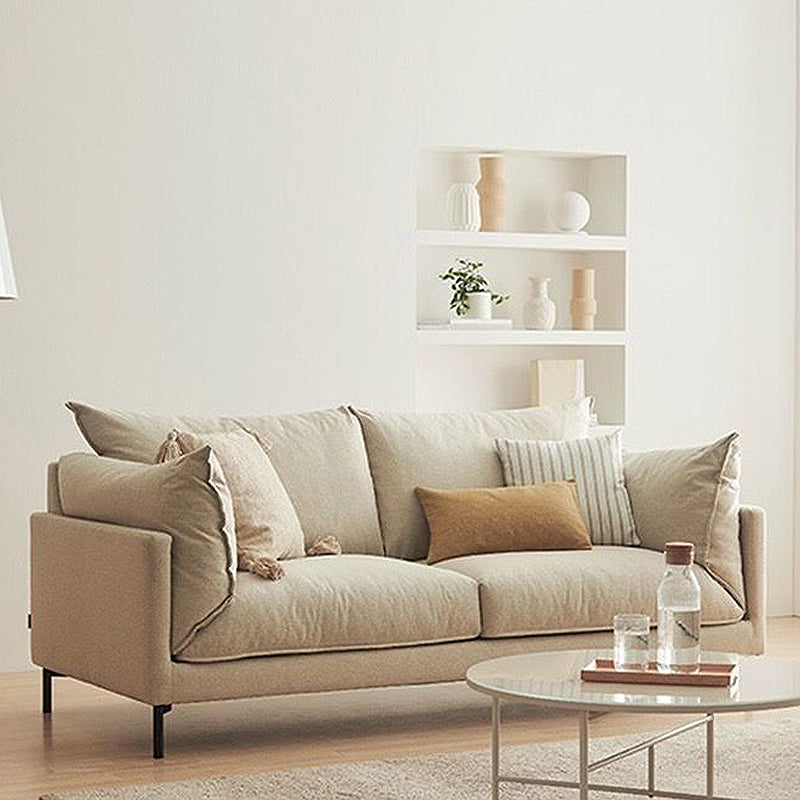 Modern Sofa with 2 Pillows Standard Pillow Top Arm Fabric Sofa