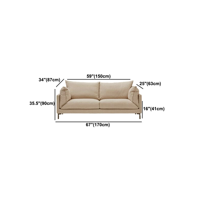 Modern Sofa with 2 Pillows Standard Pillow Top Arm Fabric Sofa