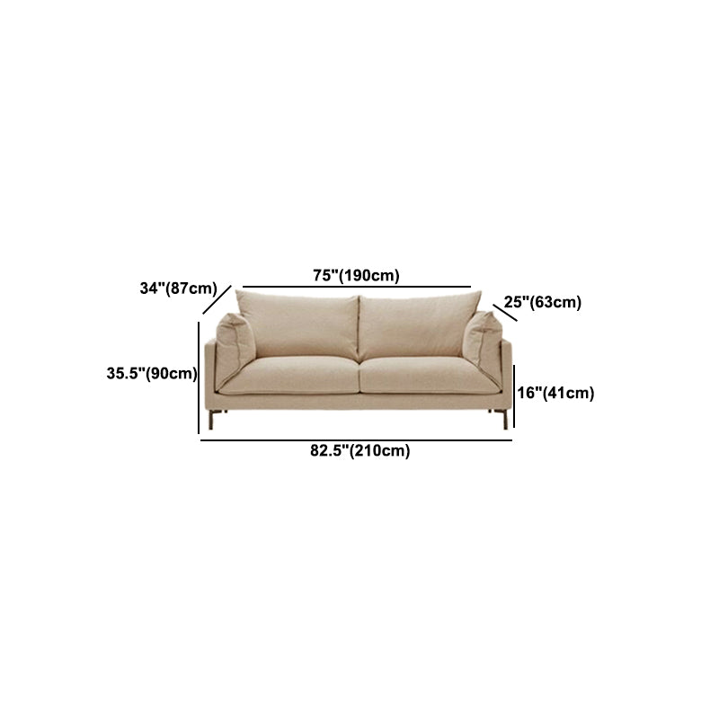 Modern Sofa with 2 Pillows Standard Pillow Top Arm Fabric Sofa