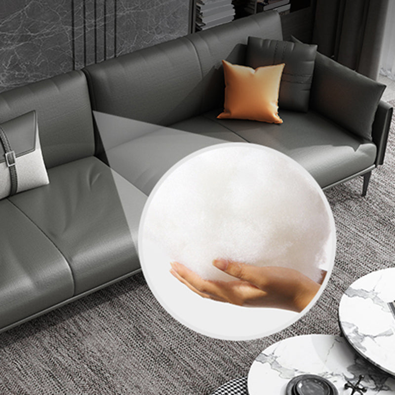 Faux Leather Sofa 33.46 " D x 30.70" H Square Arm  Sofa for Living Room