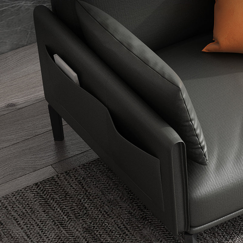 Faux Leather Sofa 33.46 " D x 30.70" H Square Arm  Sofa for Living Room