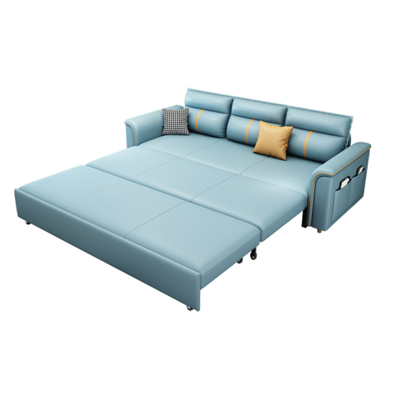 Contemporary Stain Resistant Sofa Bed Faux Leather Bed Sofa Couch