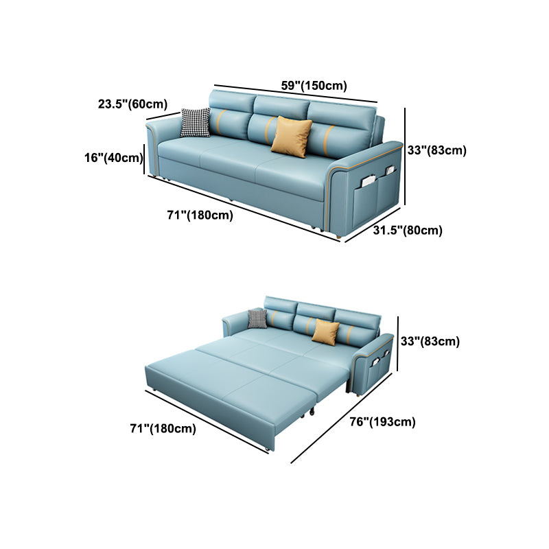 Contemporary Stain Resistant Sofa Bed Faux Leather Bed Sofa Couch