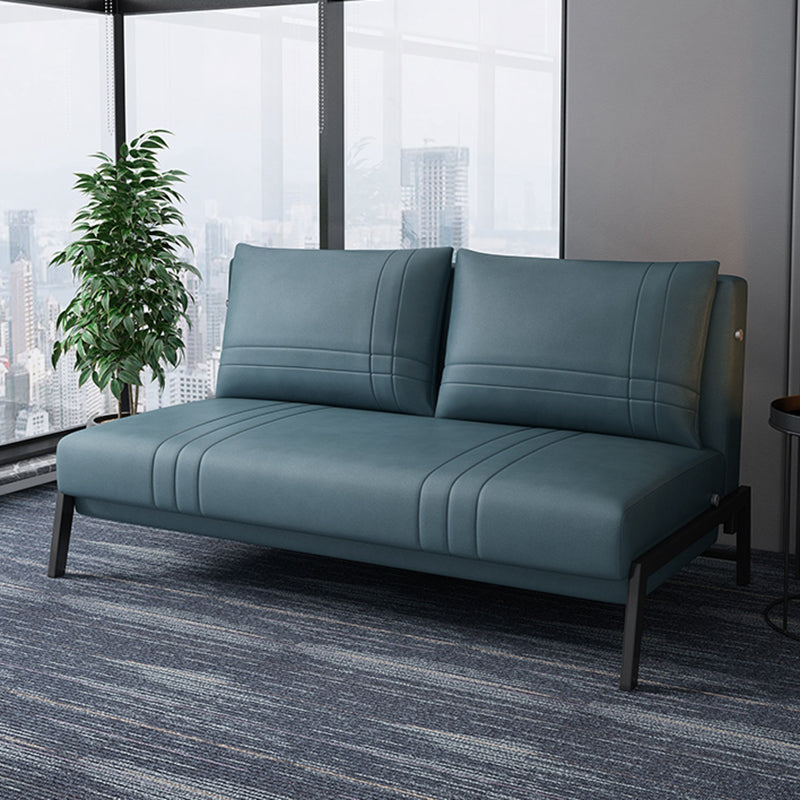 Faux Leather Contemporary Sofa Bed Armless Stain Resistant Bed Sofa Couch
