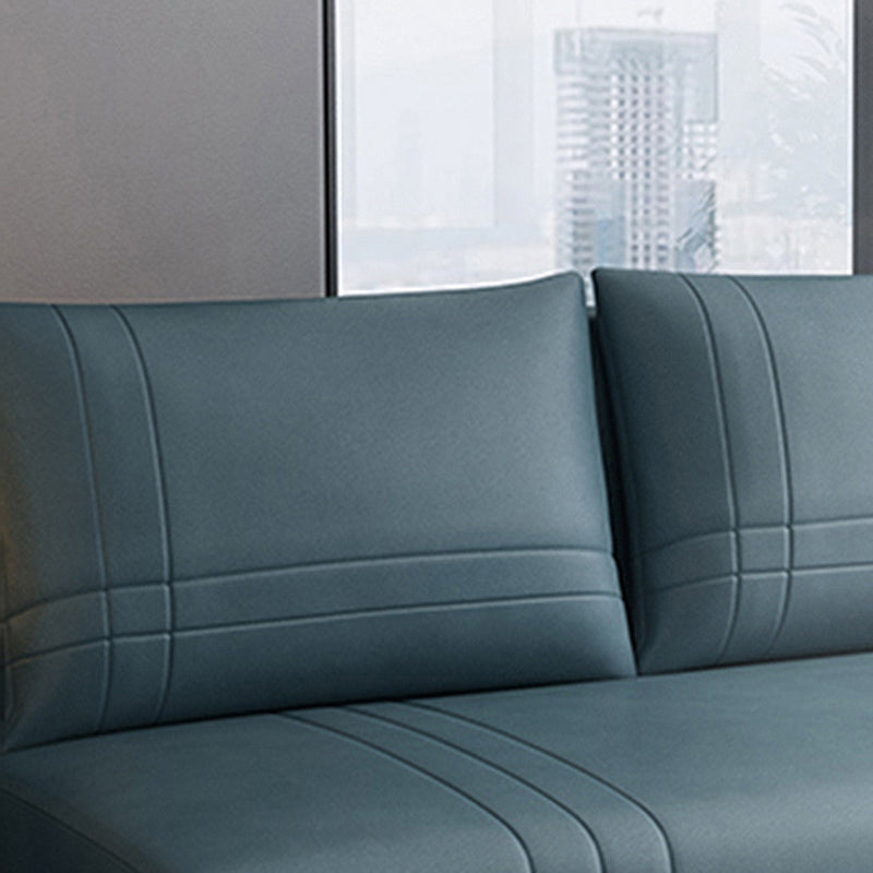 Faux Leather Contemporary Sofa Bed Armless Stain Resistant Bed Sofa Couch