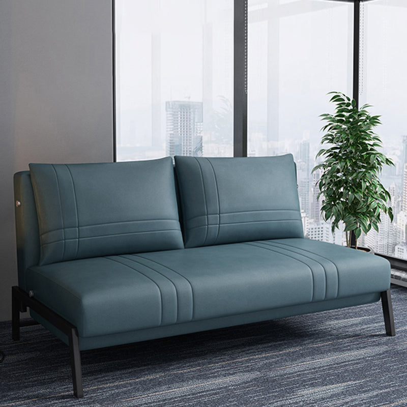 Faux Leather Contemporary Sofa Bed Armless Stain Resistant Bed Sofa Couch
