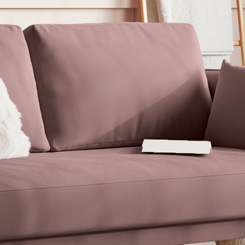 Square Arm Contemporary Settee Sofa Standard Velvet Settee Couch