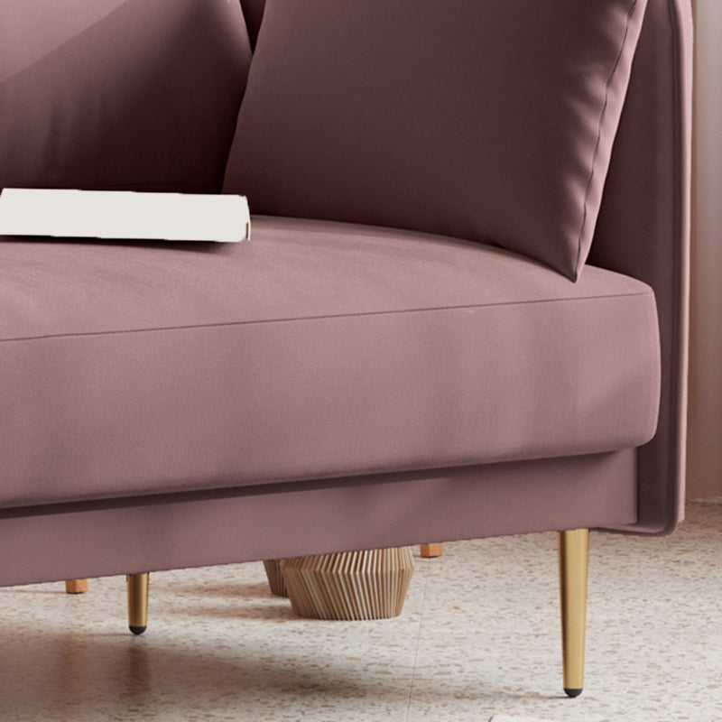 Square Arm Contemporary Settee Sofa Standard Velvet Settee Couch