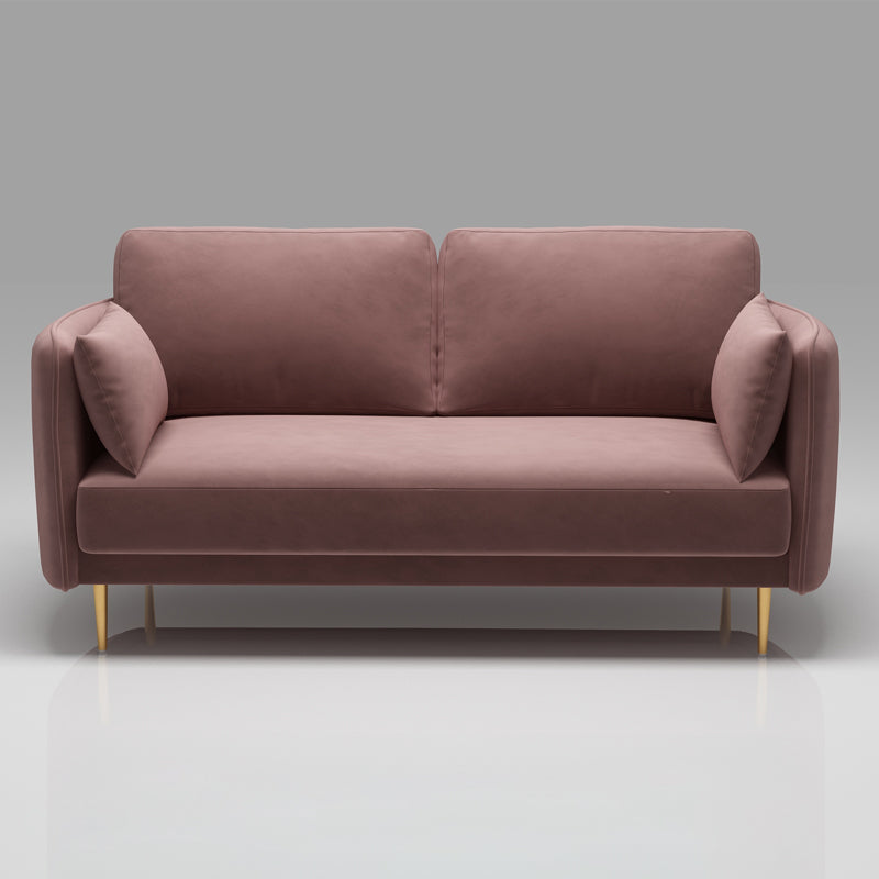 Square Arm Contemporary Settee Sofa Standard Velvet Settee Couch